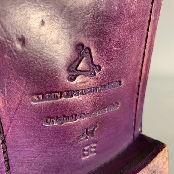 KLEIN EPSTEIN & PARKER Size 12 Grey White Distressed Patent Leather Loafers main image 4
